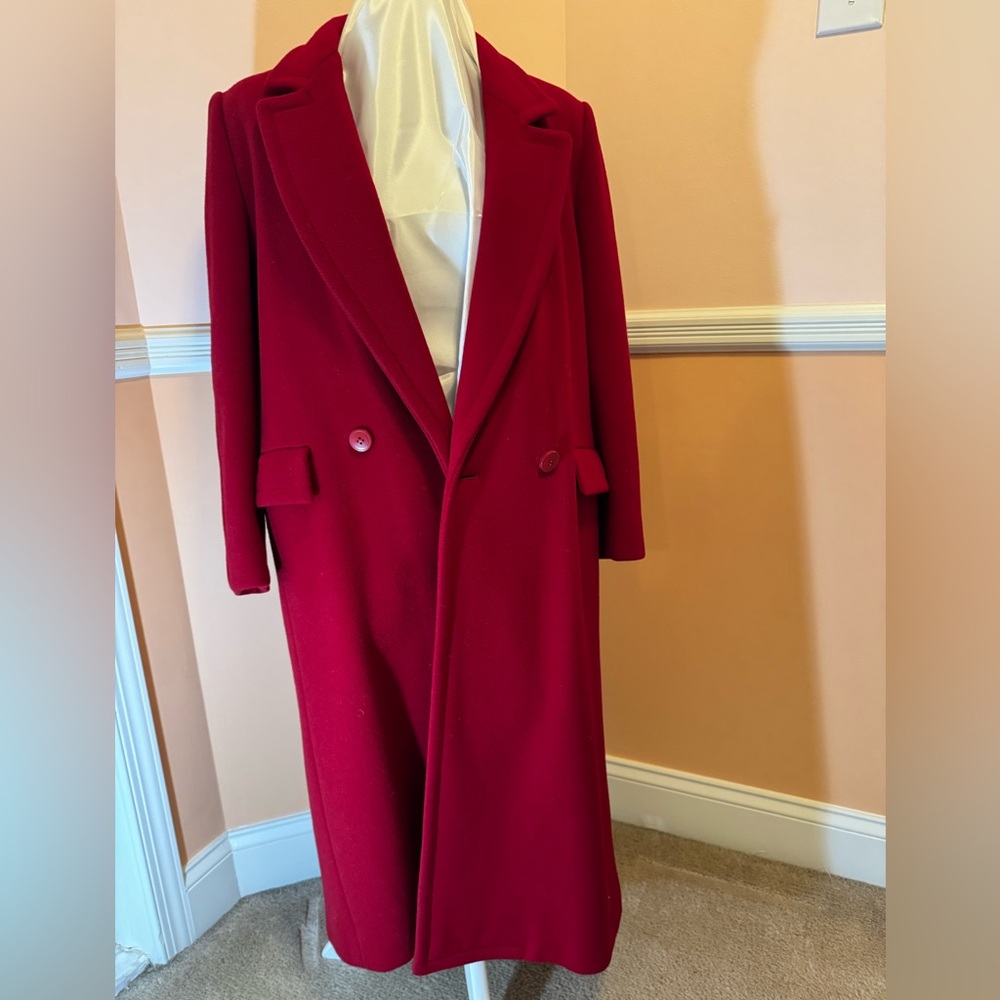 Beautiful red wool coat— heavy weight and very warm/cozy